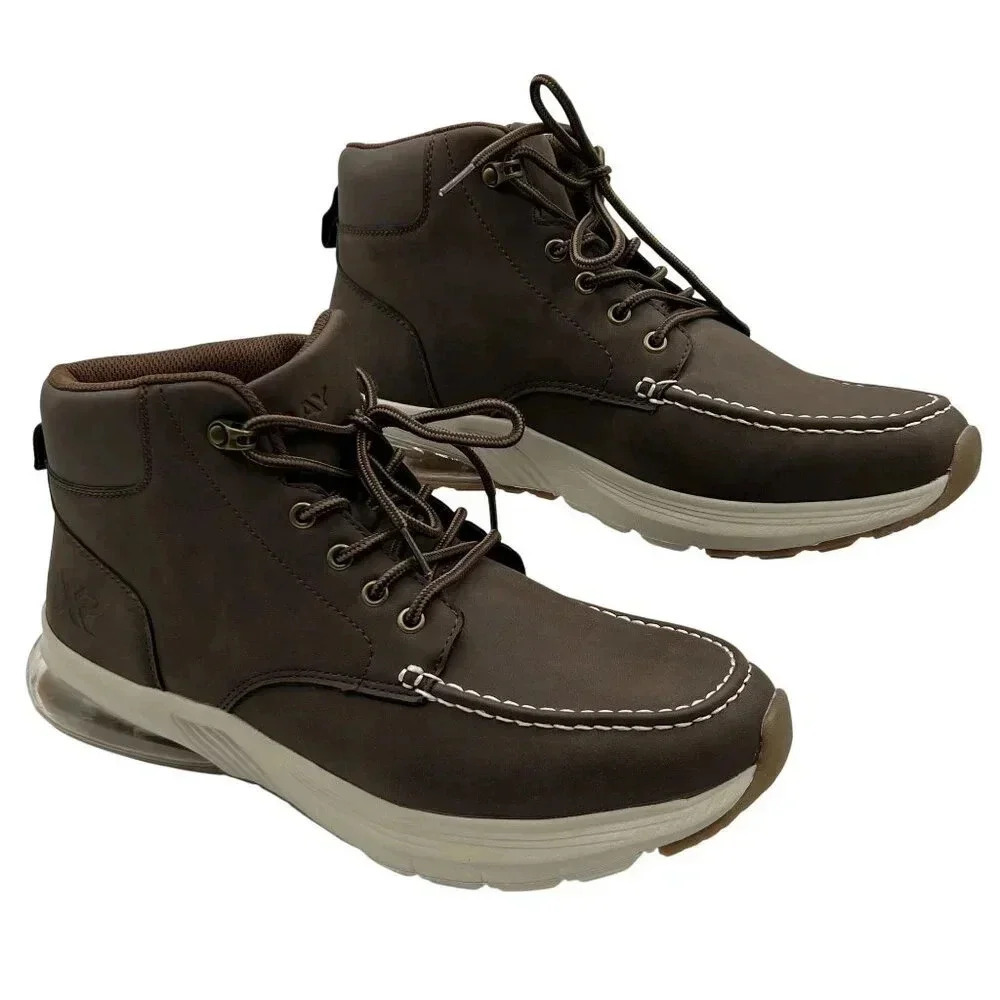 Xray NEW Mens Size 10.5 Brown High-Top Sneakers Vegan Leather Hiking Walking - Picture 2 of 15